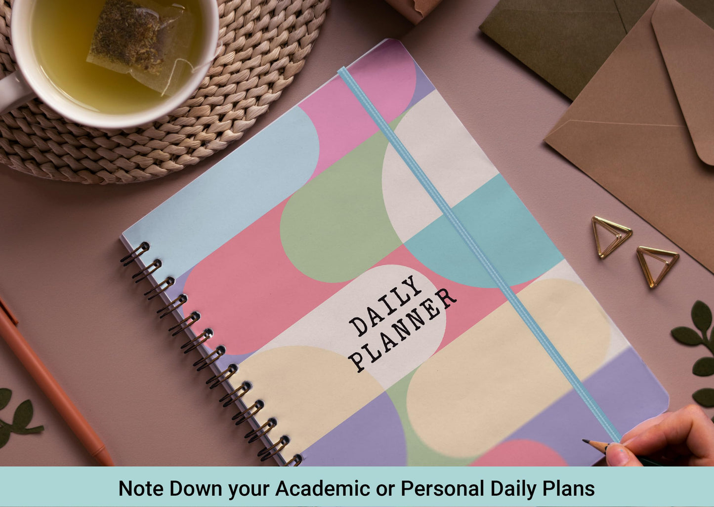 Giftinghouse Daily Planner Notebook Undated - To do list Notebook A5 - Weekly planner with Habit & Routine Tracker - Productivity Planner, Spiral Appointment Planner for Men and Women, Elastic Closure.