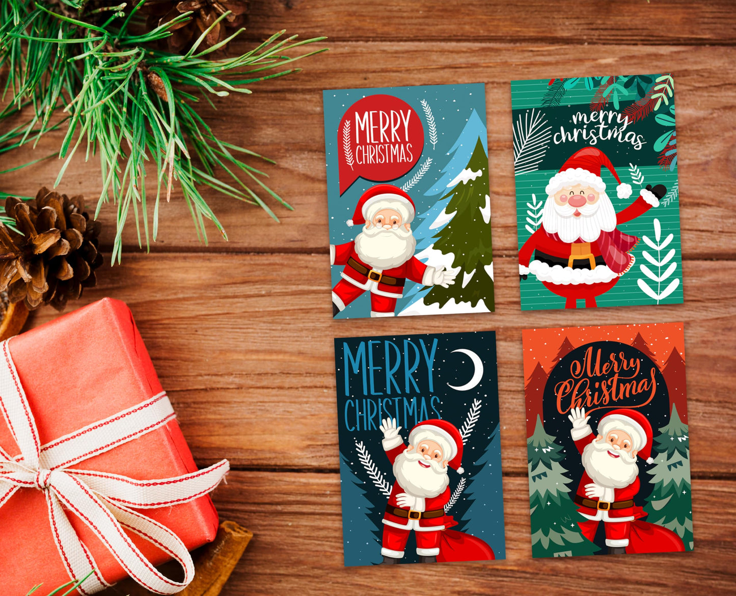 Giftinghouse Christmas Cards Multipack of 24/48 Xmas Santa cards for Family, Friends, Granddaughter and Childrens | Eco-friendly seasonal greeting card for sale.