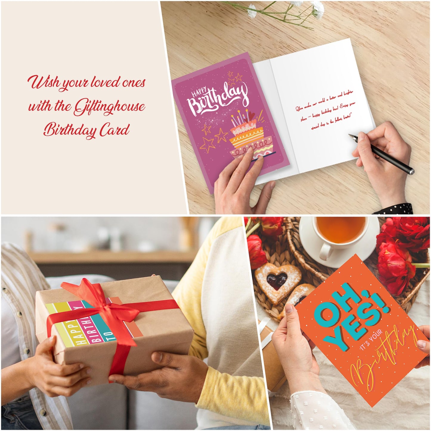 Giftinghouse Birthday Cards Multipack With Multi Coloured Envelopes, Pack of 24/48 Assorted Designs Ecofriendly Birthday cards for Women, Men & kids -Bulk Happy Birthday Notes – Made in UK.