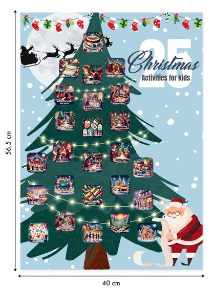 25 Fun Christmas Activities for Kids - A2 Size Christmas Scratch Off Poster for Kids - Perfect Christmas Eve Activities to Do with Kids - Christmas Gifts for Kids, Boys and Girls - Made in The UK