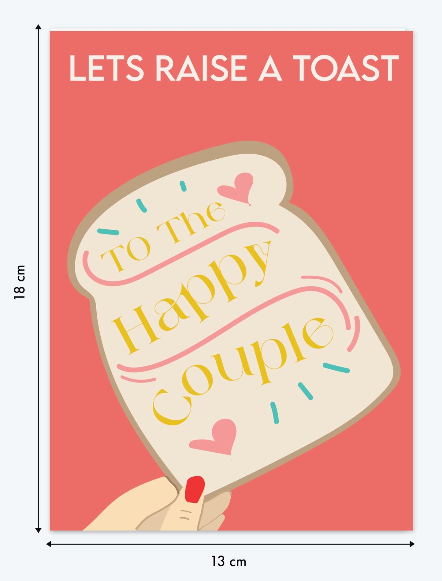 Anniversary Card for Couple Let's Raise a Toast To The Happy Couple Eco-Friendly Couple Happy Anniversary Card - (7.1 x 5.2 inch) - Made in UK