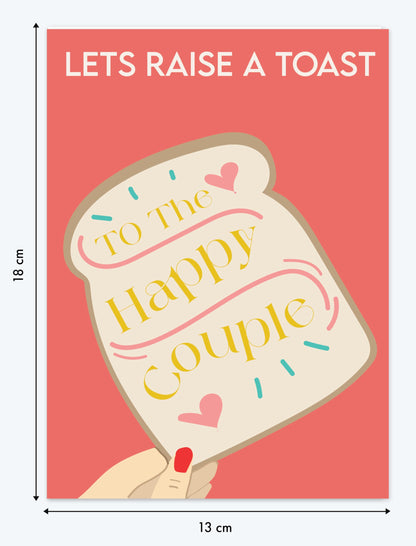 Anniversary Card for Couple Let's Raise a Toast To The Happy Couple Eco-Friendly Couple Happy Anniversary Card - (7.1 x 5.2 inch) - Made in UK
