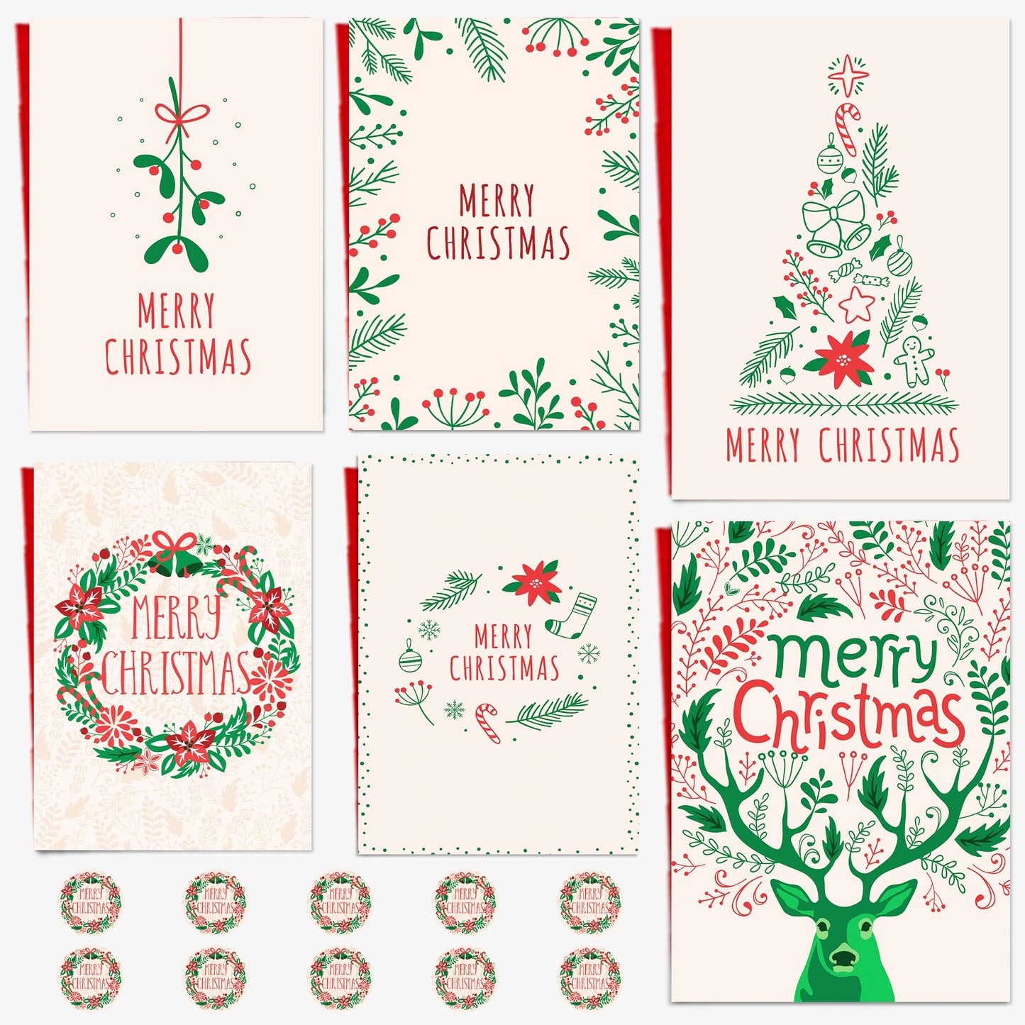 Giftinghouse Charity Christmas Cards Pack of 12 Multipack Xmas Cards Vintage 2024 for Family, Friends, Granddaughter and Childrens with Red envelopes | Seasonal Greetings for sale.