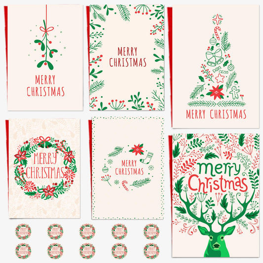 Giftinghouse Charity Christmas Cards Pack of 12 Multipack Xmas Cards Vintage 2024 for Family, Friends, Granddaughter and Childrens with Red envelopes | Seasonal Greetings for sale.
