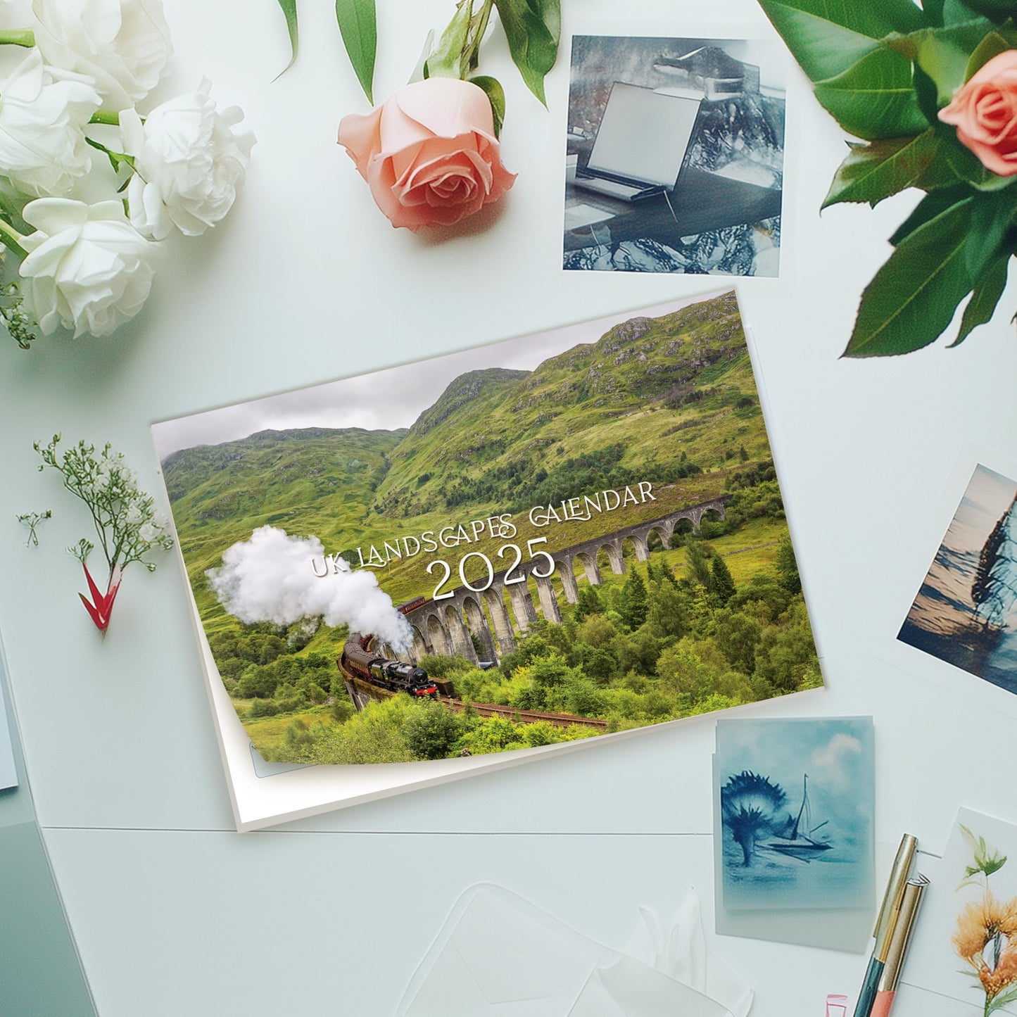 2025 Calendar - UK Landscapes Wall Calendar 2025 UK, A4 Month-to-View (Jan 2025 - Dec 2025) - Eco-Friendly, A3 When Open, Made in the UK