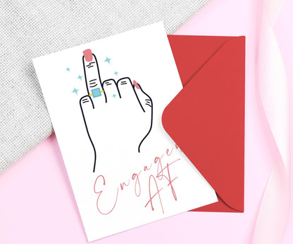 Engagement Card for Couple with Envelope - Congratulations Engagement Card for Him, Her, Friend - Made in the UK