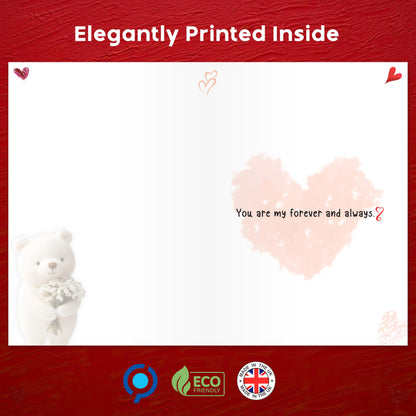 Husband Valentines Day Card with Luxury Wax Seal – Elegant Gold and Red Foil Card "For My Wonderful Husband" – Large 22x15.5 cm – Valentines Card for Him - Valentines Card for Husband – 350 GSM