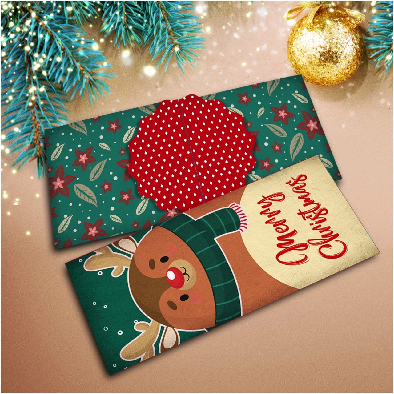 Giftinghouse Christmas Money Wallets for Cash Gifts - 4/12/24 Christmas Greeting Cards Pack with envelopes - Cash Gifts for Xmas eco-Friendly for Family, Friends, Kids and Decorations.