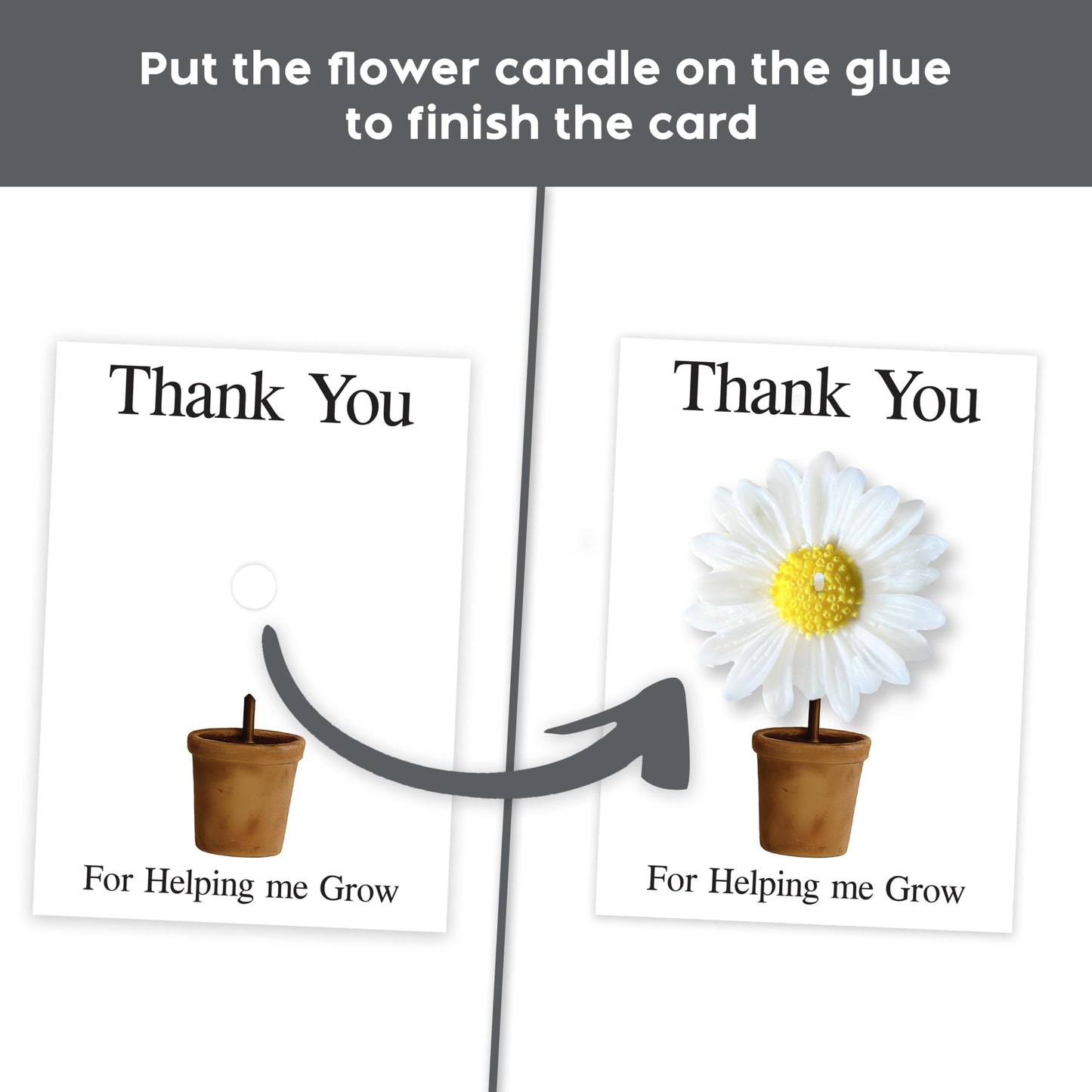 Thank You Teacher Gifts for Women – 6 Handmade Daisy-Shaped Candle with Thank You Post Cards & Stickers – Ideal for Nursery, End of Year, Leaving, Graduation, Retirement or Christmas Gifts for Teacher