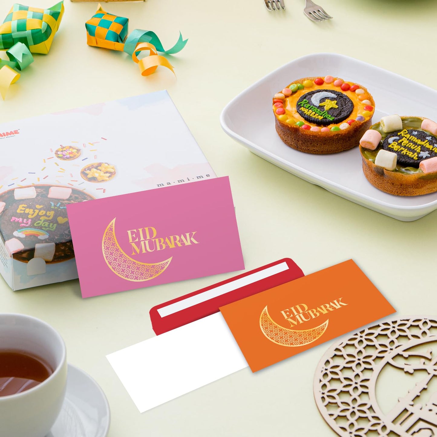 Giftinghouse Eid Cards Multipack with Money Envelopes Pack of 12 - Gold Foil Eid Mubarak Cards, Happy Eid Mubarak Money Envelopes Featuring 6 Unique Designs, Eid Money Wallets for Kids