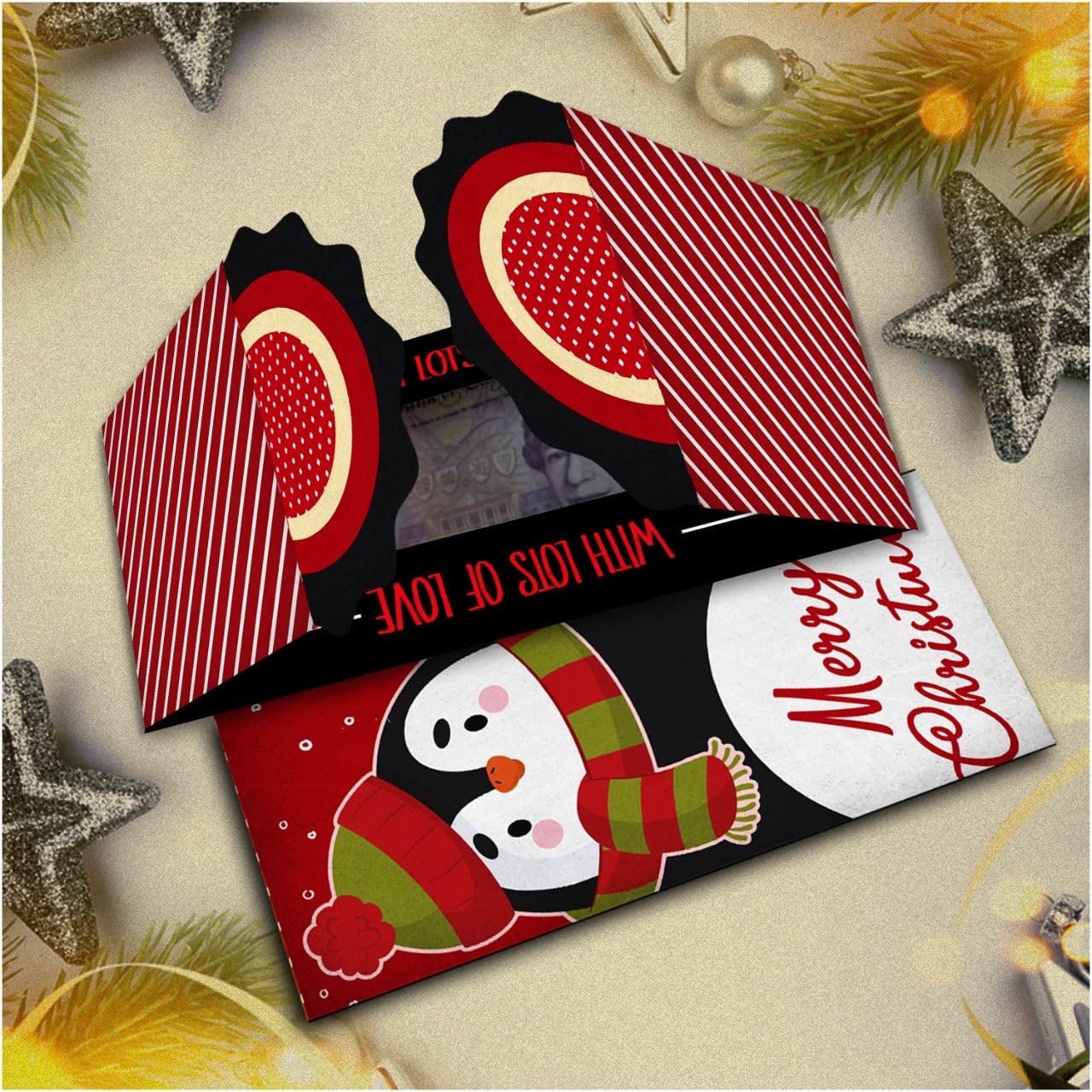 Giftinghouse Christmas Money Wallets for Cash Gifts - 4/12/24 Christmas Greeting Cards Pack with envelopes - Cash Gifts for Xmas eco-Friendly for Family, Friends, Kids and Decorations.