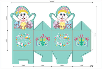 Giftinghouse Easter empty boxes 12/24/50 treat boxes - Easter party boxes - sweet boxes for Easter decorations - Rabbit Shape Candy Goody Cookie box - Kids Party Food Box