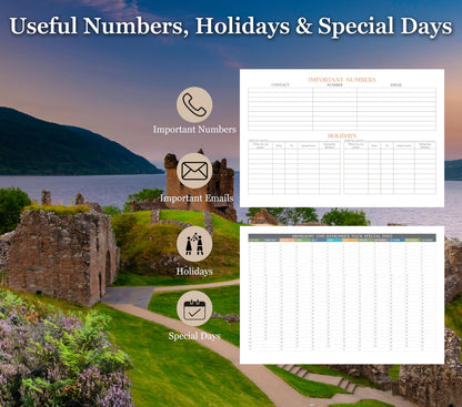 2025 Calendar - UK Landscapes Wall Calendar 2025 UK, A4 Month-to-View (Jan 2025 - Dec 2025) - Eco-Friendly, A3 When Open, Made in the UK