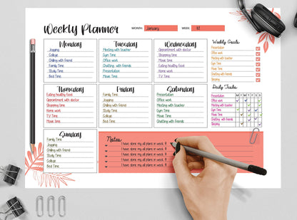 Giftinghouse Weekly Planner Notepad | 52 Luxury Sheets | Daily Planner | To do List Notepads | Weekly Meal Planner | Desk pad for Teachers, Students, Business Appointments.