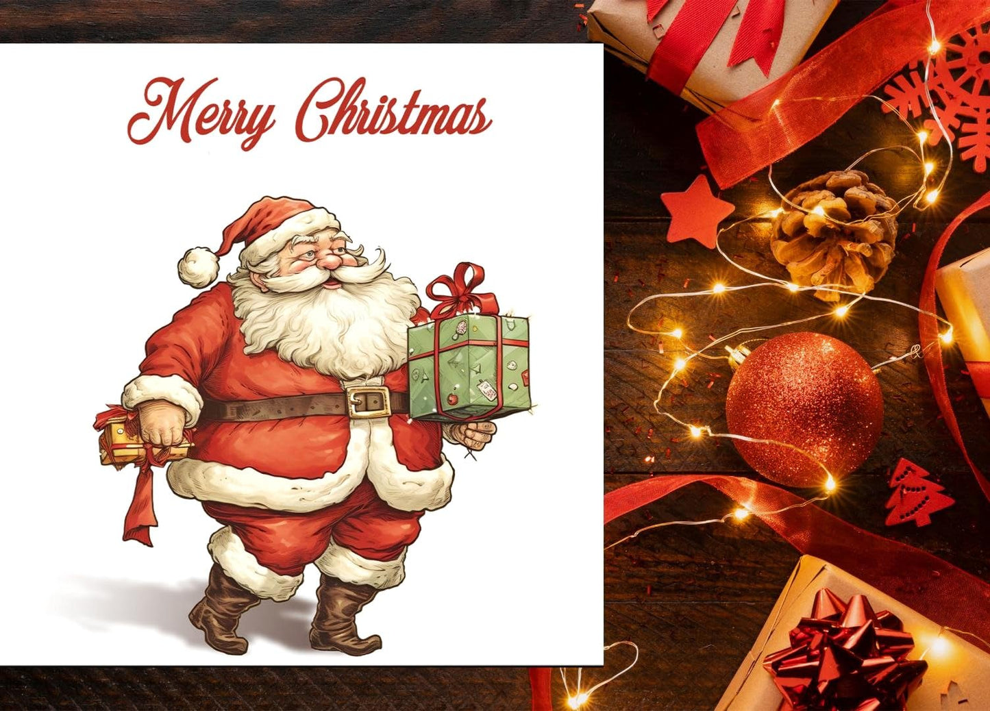 Giftinghouse Christmas Cards 2023 Pack of 12/24/48 | Multipack Xmas Funny Santa Cards for Family, Friends, Granddaughter and Childrens | Eco-friendly seasonal Greeting cards for sale.
