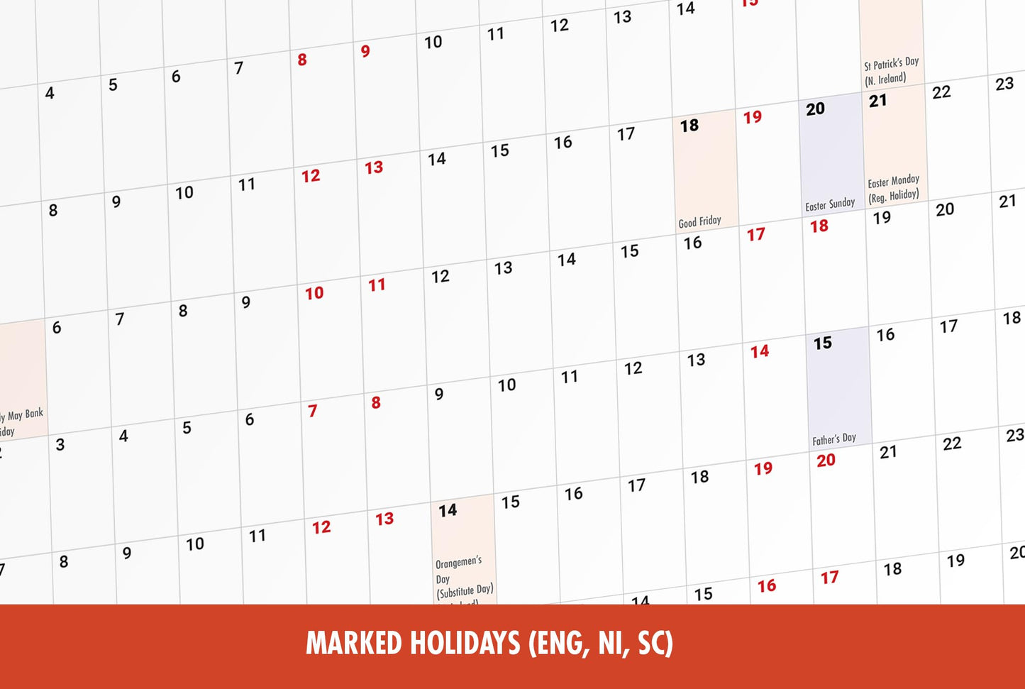 2025 Wall Planner A3 (42 x 29.7cm) - Jan To Dec Full Year Uncoated Wall Planner 2025 UK - Wall Calendar 2025 with mount stickers for home, office and school