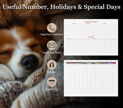 Wall Calendar 2025 UK - A4 Dog 2025 Calendar, Month-to-View (Jan 2025 - Dec 2025) - Eco-Friendly, A3 When Open, Made in the UK