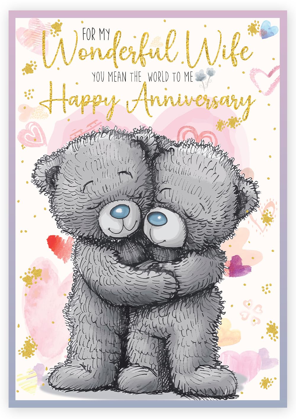 Anniversary Card for Wife with Envelope - Traditional Design Wife Anniversary Card, Eco-friendly - Perfect Wedding Greeting card for Her - Made in the UK