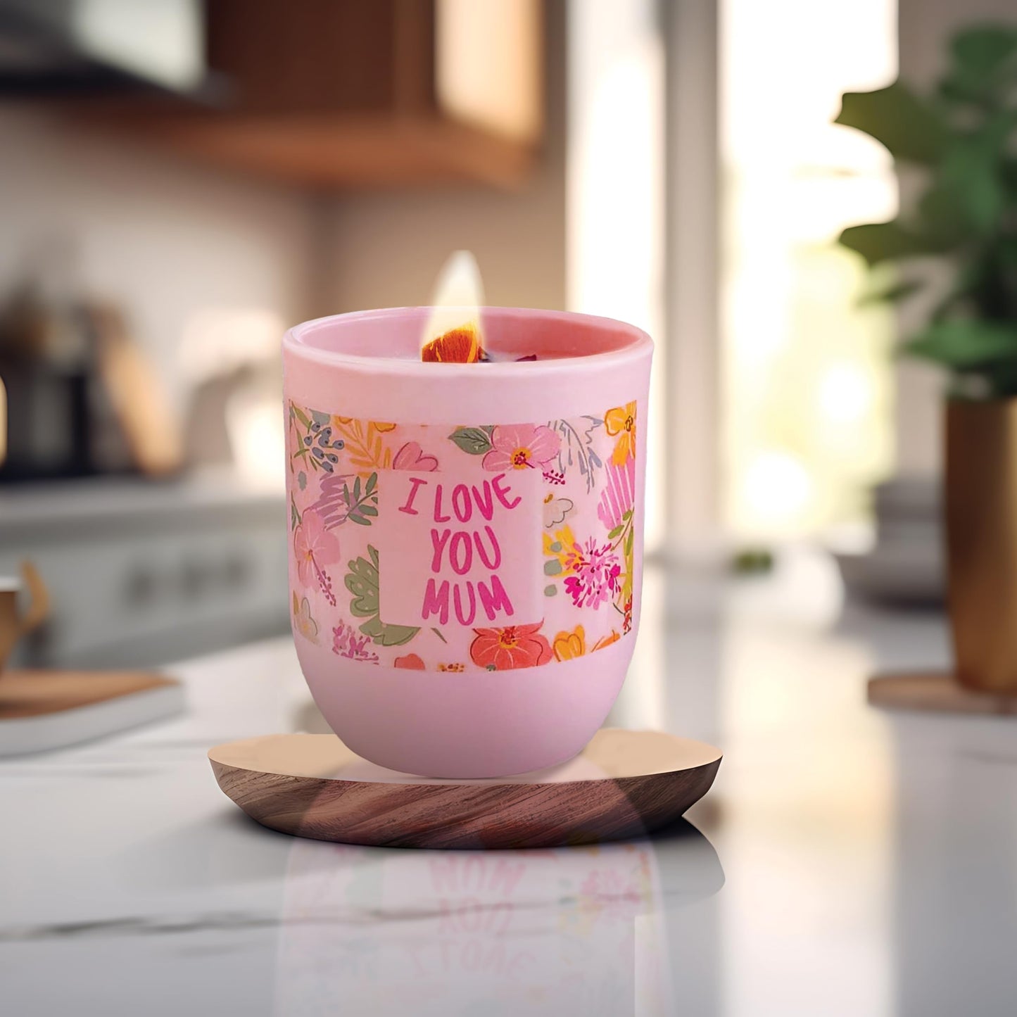 Mothers Day Gifts for Mum from Son or Daughter – Rose Soy Scented Candle with Loving Message I Love You Mum – Thoughtful Birthday, Christmas, Mother’s Day Gift – Unique Present for Mum Birthday Gift