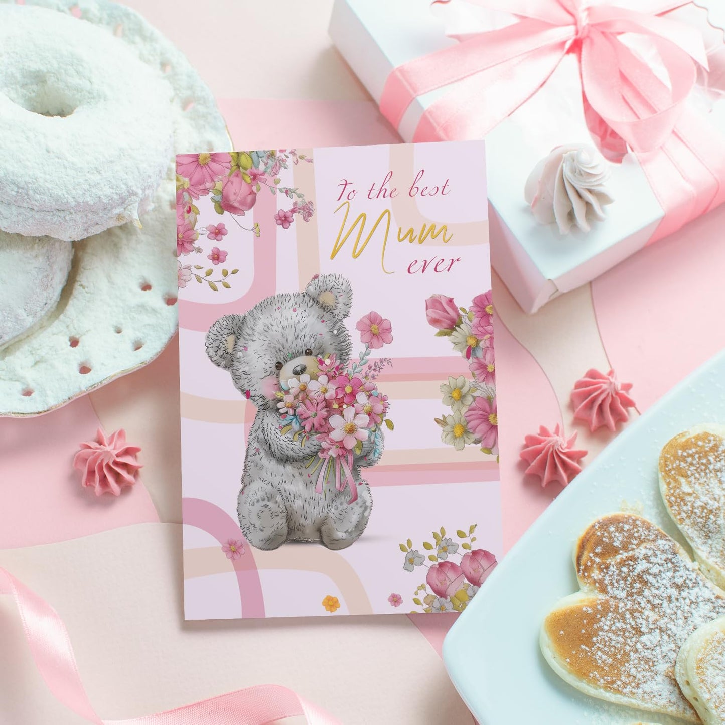 Giftinghouse A5 Foiled Mothers Day Card with Envelope - Mum Birthday Card - Luxury Mothers Day Cards for Mum from Daughter and Son - Made in UK (2 PACK)