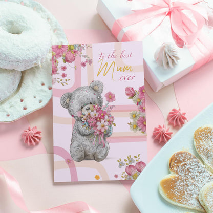 Giftinghouse A5 Foiled Mothers Day Card with Envelope - Mum Birthday Card - Luxury Mothers Day Cards for Mum from Daughter and Son - Made in UK (2 PACK)