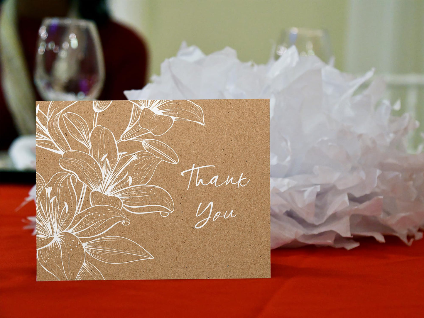 Giftinghouse Thank You Cards Multipack with Envelopes - Pack of 24/36 Kraft Thank You Greeting Cards For Wedding, Teachers, Kids, Christmas - Eco-friendly - MADE IN UK.