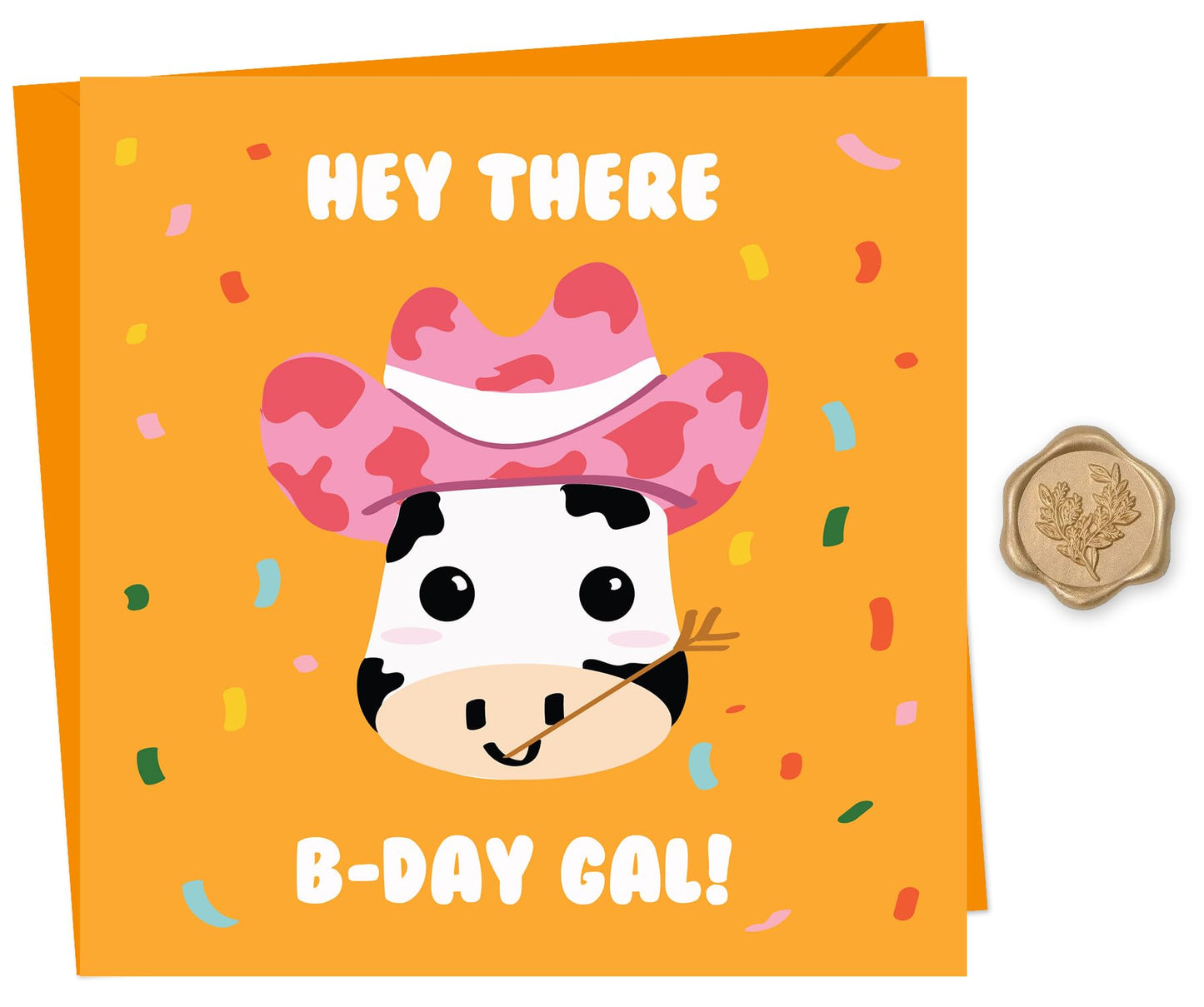 Birthday Card Girl With Elegant Wax Seal and Envelope - Blank Inside | Eco-Friendly Female Birthday Card for Women, Daughter, Sister, Friend, Her - Made in UK