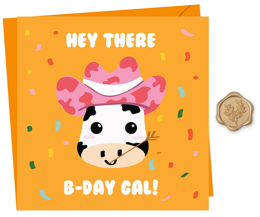 Birthday Card Girl With Elegant Wax Seal and Envelope - Blank Inside | Eco-Friendly Female Birthday Card for Women, Daughter, Sister, Friend, Her - Made in UK