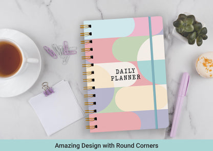 Giftinghouse Daily Planner Notebook Undated - To do list Notebook A5 - Weekly planner with Habit & Routine Tracker - Productivity Planner, Spiral Appointment Planner for Men and Women, Elastic Closure.