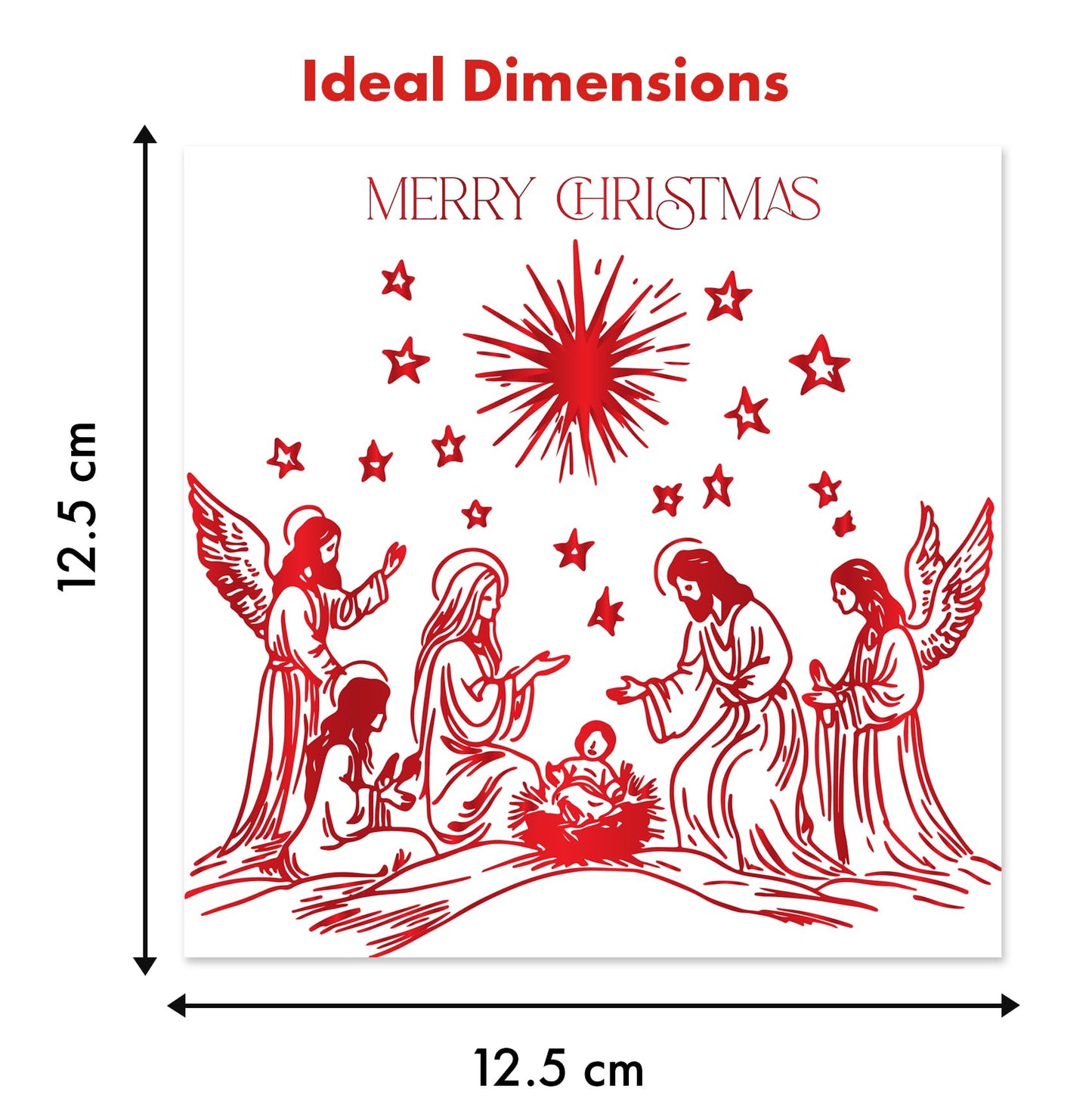 Pack of 12 Religious Christmas Cards 2024 with Envelopes - Luxury Christmas Cards Multipack - Xmas Cards Featuring 6 Unique Nativity Designs, 125 x 125 mm - Perfect Greeting Cards for Family & Friends