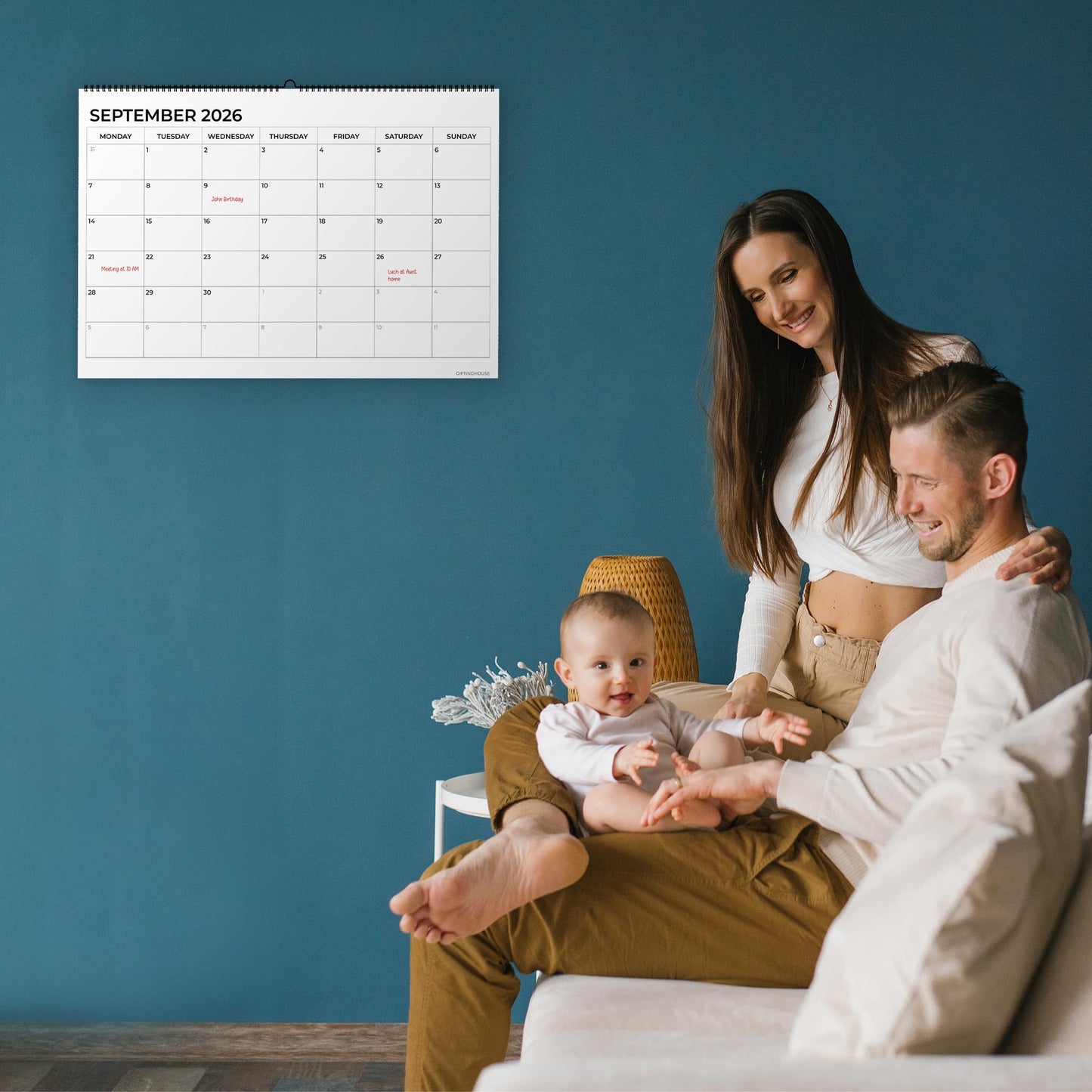 18 Month Calendar 2025-2026 - A4 Wall Calendar UK - A3 When Opened - 42x31cm from July 2025 to December 2026 – Month-to-View Planner with Notes Pages for Each Month.