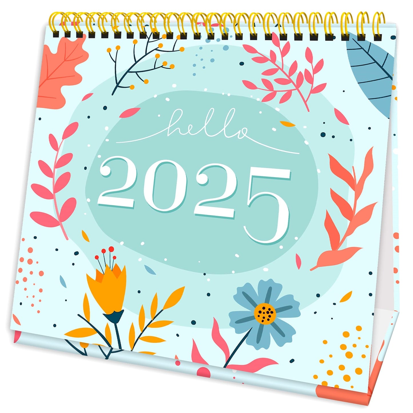 Luxury Desk Calendar 2025-2025 Desk Calendar UK from Jan to Dec. 2025, Month to view desk top flip over calendar with 12 Notes Pages.