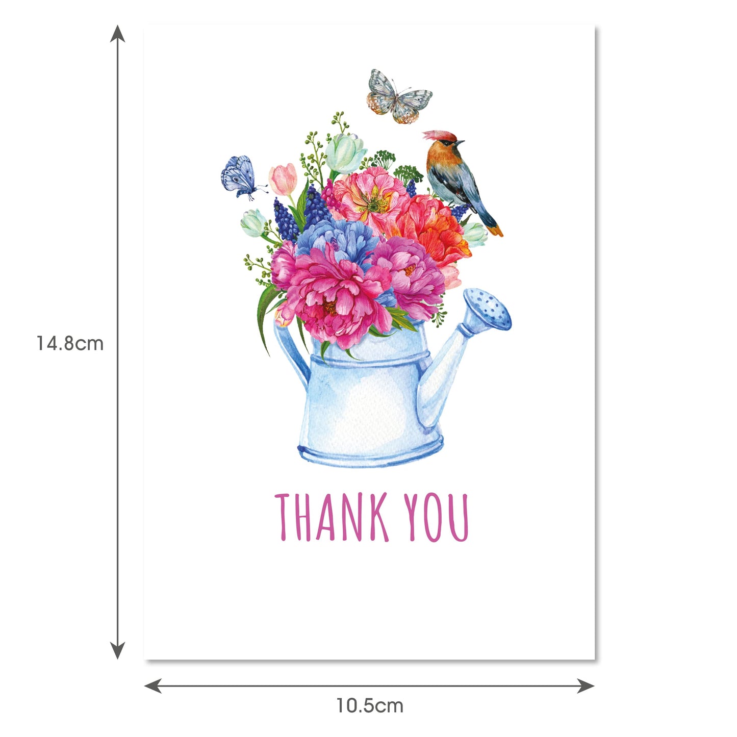 Giftinghouse Thank You Cards Multipack with Envelopes 12/24/48 Packs – Floral Design with Kraft Envelopes - Greeting cards for small business, wedding, kids Fully recyclable.
