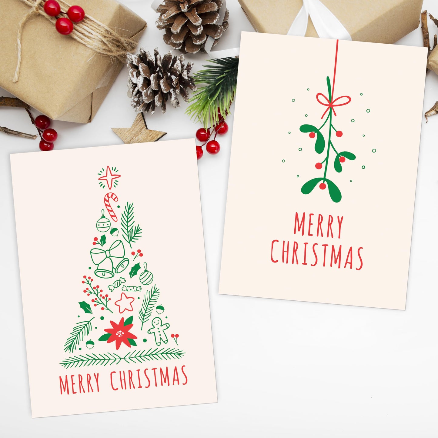 Charity Christmas Cards 2024 - Xmas Cards Pack of 24/48 Vintage Christmas Cards - Christmas Cards Multipack for family members and friends - MADE IN UK (24 CARDS)