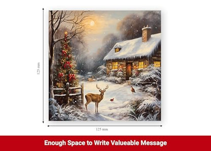Giftinghouse Charity Christmas Cards 2024 Pack of 24 | Multipack Xmas Cards for Family, Friends with Red envelopes (24 Pack) MADE IN UK