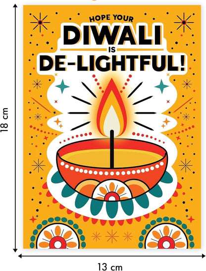 3D Light-Up Diwali Card with Envelope – Eco-Friendly Happy Diwali Card with Diya Design – Perfect for Diwali Decorations, Upto 36 hours light time – Made in UK