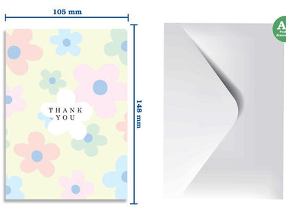 Giftinghouse Thank You Cards Multipack with Envelopes 12/24/48 - Petal Greeting cards for Teachers, wedding, kids - Fully recyclable and Eco-friendly cards. (Pack of 24 cards)