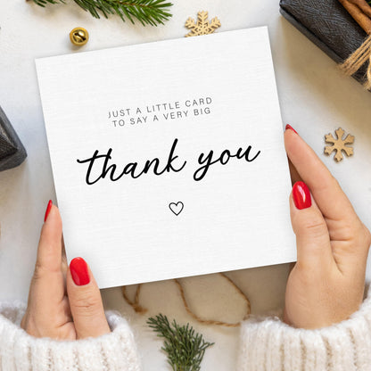 5 Thank You Cards with Embossed Gold Foil Stickers and Kraft Envelopes – A Little Card To Say Big Thank You - Made in the UK