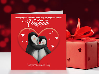 Giftinghouse Anniversary card for wife/husband with keyring - Husband Anniversary Card - Happy Anniversary Card - You Are My Penguin - Gift for him, her - MADE IN UK.