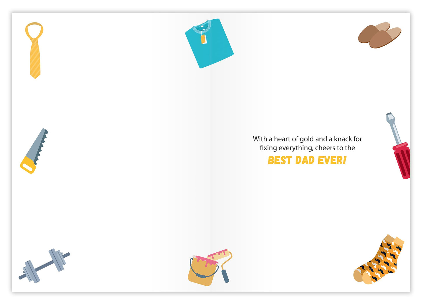 Giftinghouse Father's Day Card with Envelope, Happy Fathers Day Card From Son, Daughter, Featuring a Heartfelt Message Thanks Dad, for Always Being There! Happy Fathers Day Greeting Card, Made in UK