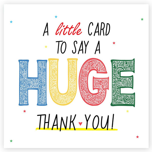 Thank You Card with Envelope | Premium Huge Thank You Greeting Card for Teachers, Weddings, Men, Women, Kids | Blank Inside, Eco-friendly | Made in the UK