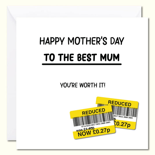 Giftinghouse Funny Mothers Day cards for mum - Rude Mother’s Day card from daughter, son - Luxury Eco-friendly Greeting card for presents