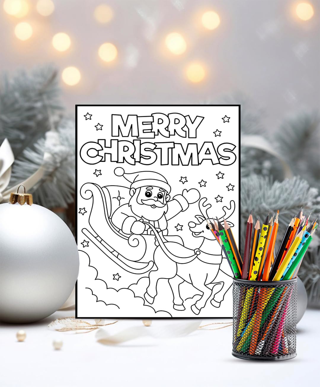 Giftinghouse Colouring Christmas Cards Pack of 12/24/48 | Multipack Xmas cards for Family, Friends, Granddaughter and Childrens | Eco-friendly seasonal greeting card for sale. (Colouring santa, 24 cards)