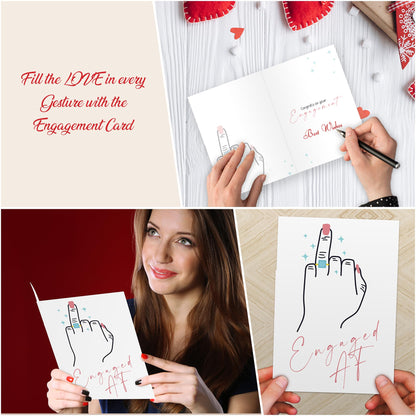 Engagement Card for Couple with Envelope - Congratulations Engagement Card for Him, Her, Friend - Made in the UK