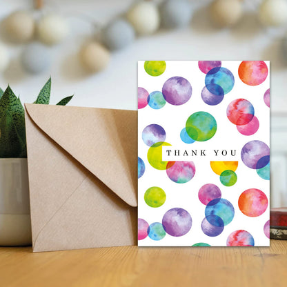 Giftinghouse Thank You Cards Multipack with Envelopes - Pack of 12/24/48 Watercolour and Rainbow Designs, Thank You Cards Bulk for Teachers and Kids, Eco-Friendly Greeting Cards