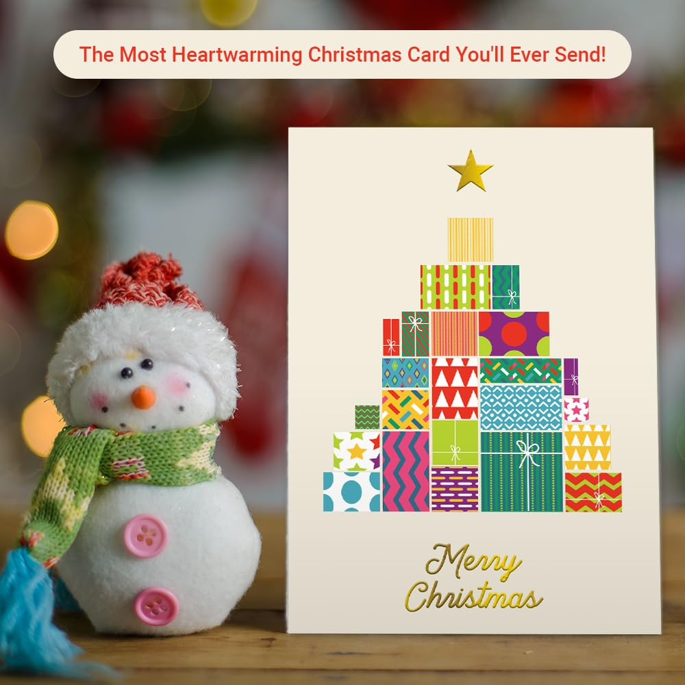 Christmas Cards Pack of 36 – Gold Foil Luxury Christmas Cards 2024 – Featuring 6 Stunning Designs (10 x 15cm) – Xmas Cards Multipack for Family & Friends - Made in the UK