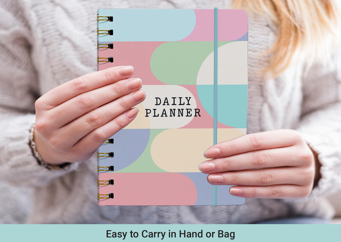 Giftinghouse Daily Planner Notebook Undated - To do list Notebook A5 - Weekly planner with Habit & Routine Tracker - Productivity Planner, Spiral Appointment Planner for Men and Women, Elastic Closure.