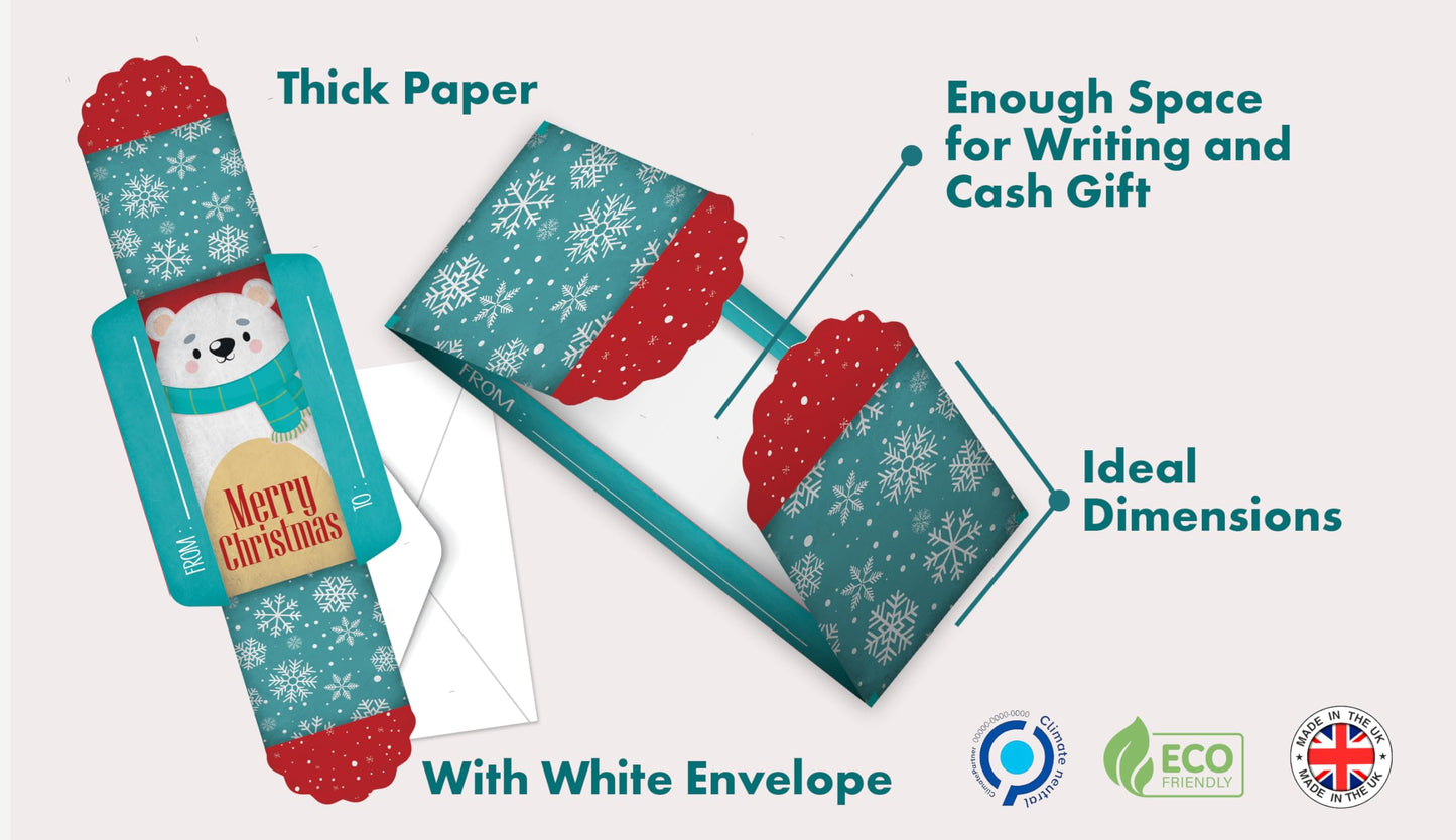 Giftinghouse Christmas Money Wallets for Cash Gifts - 4/12/24 Christmas Greeting Cards Pack with envelopes - Cash Gifts for Xmas eco-Friendly for Family, Friends, Kids and Decorations.