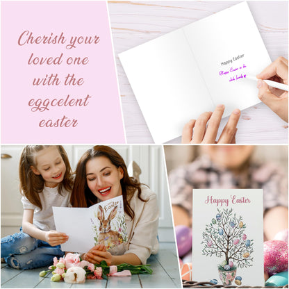 Giftinghouse Easter Cards Multipack of 12 - Happy Easter Cards with Envelopes Featuring 6 Unique Mixed Designs, Eco-friendly Blank Inside Greeting Card for kids