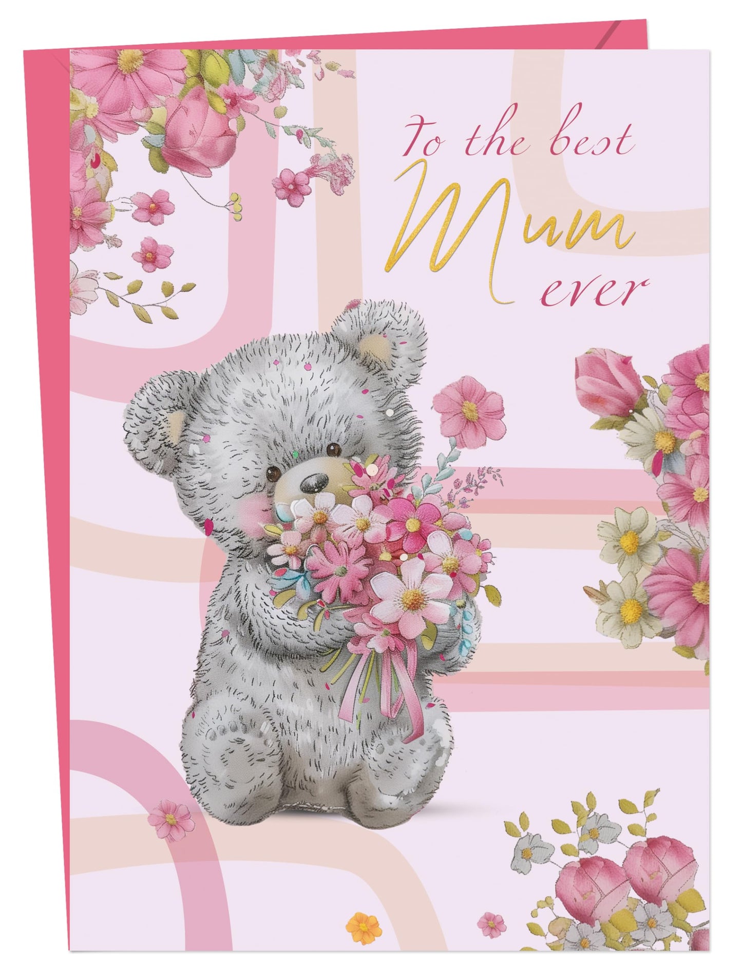 Giftinghouse A5 Foiled Mothers Day Card with Envelope - Mum Birthday Card - Luxury Mothers Day Cards for Mum from Daughter and Son - Made in UK (2 PACK)